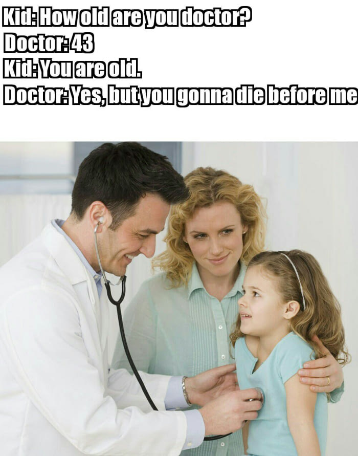 Conversation with doctor and kid.