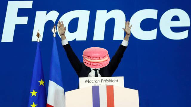 [Gag happening now - 8 May] And the new president of France is Mac(a)ron!