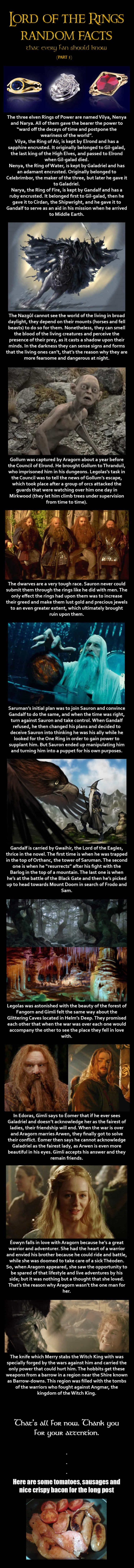 Here are some Lord of the Rings random facts (Part 3)