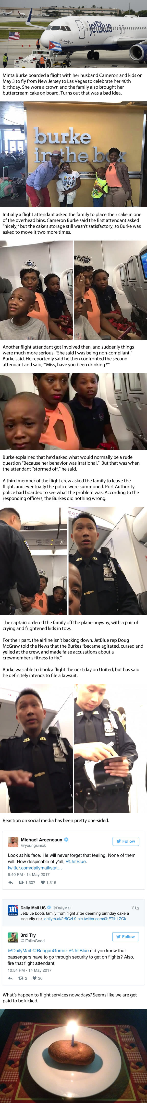 JetBlue Kicked This Family off a Flight Because Their Birthday Cake Was a &#039;Security Risk&#039;