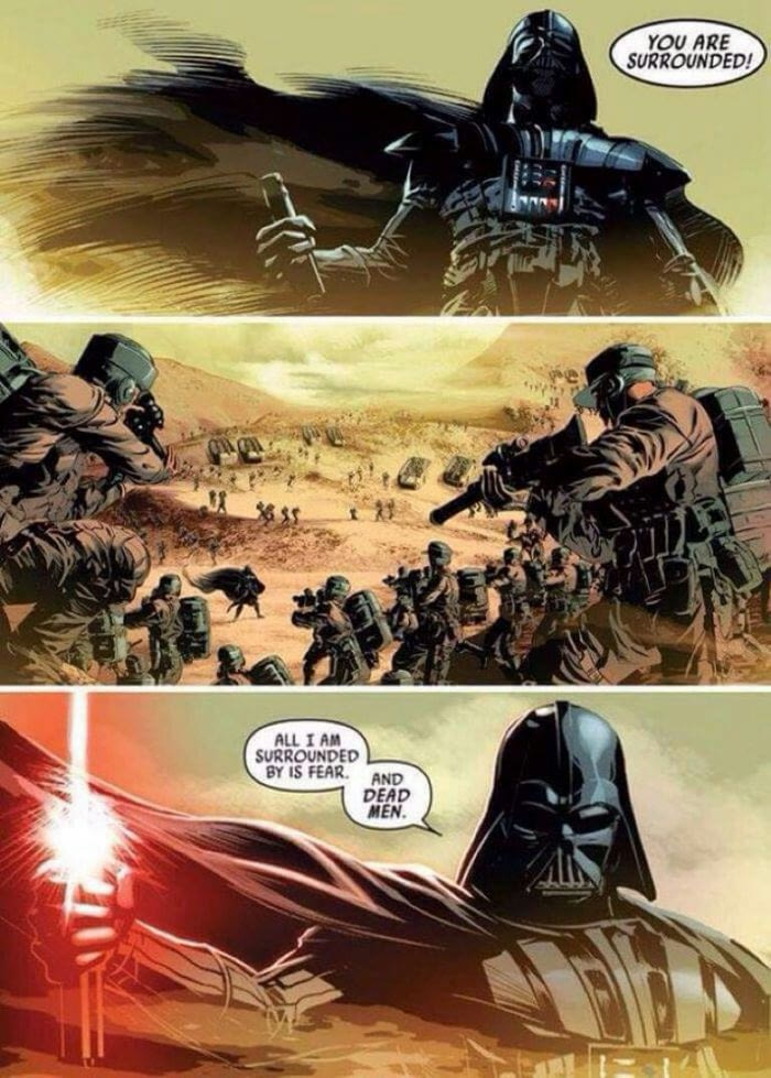 Kenobi has a high ground, but Vader is more badass