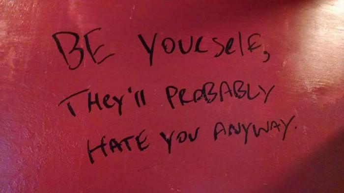 Life advice found in a bathroom stall