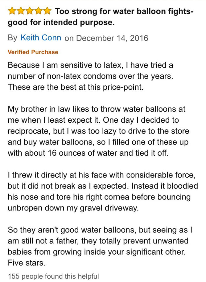 So I started reading the reviews on some condoms I bought