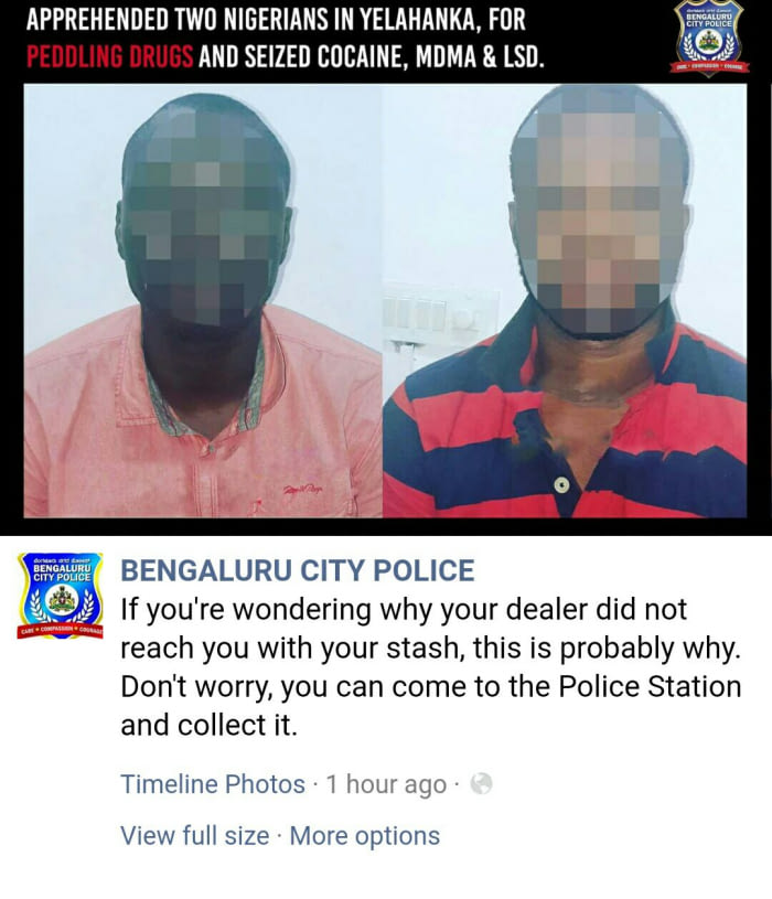 The Bangalore police just posted this.