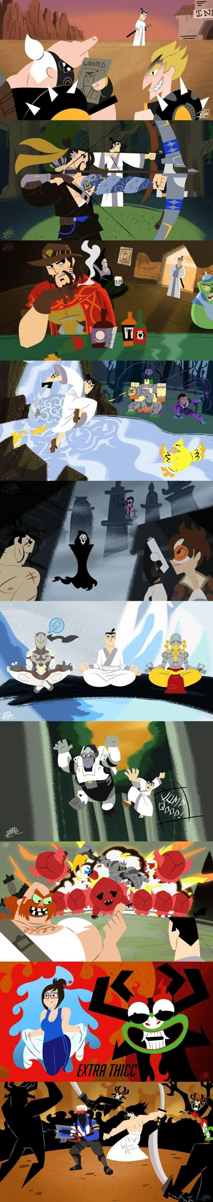 Samurai jack x Overwatch. love it.